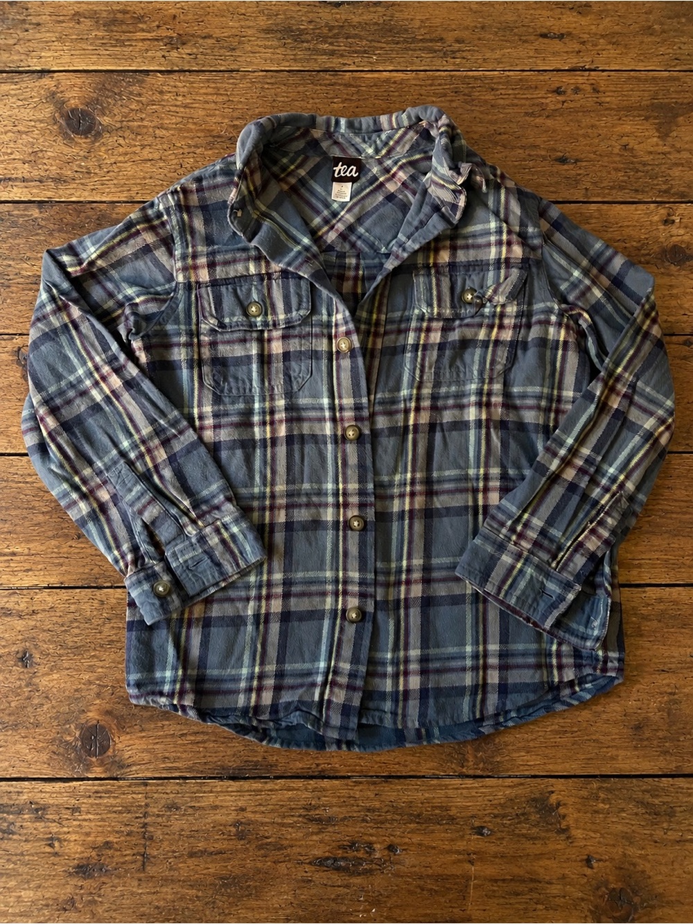 Kids Blue Plaid Button-Up Shirt